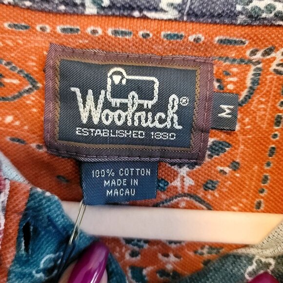 Woolrich Womens Vintage Deadstock Patchwork Bandana Long Sleeve Boho Medium - Picture 3 of 9